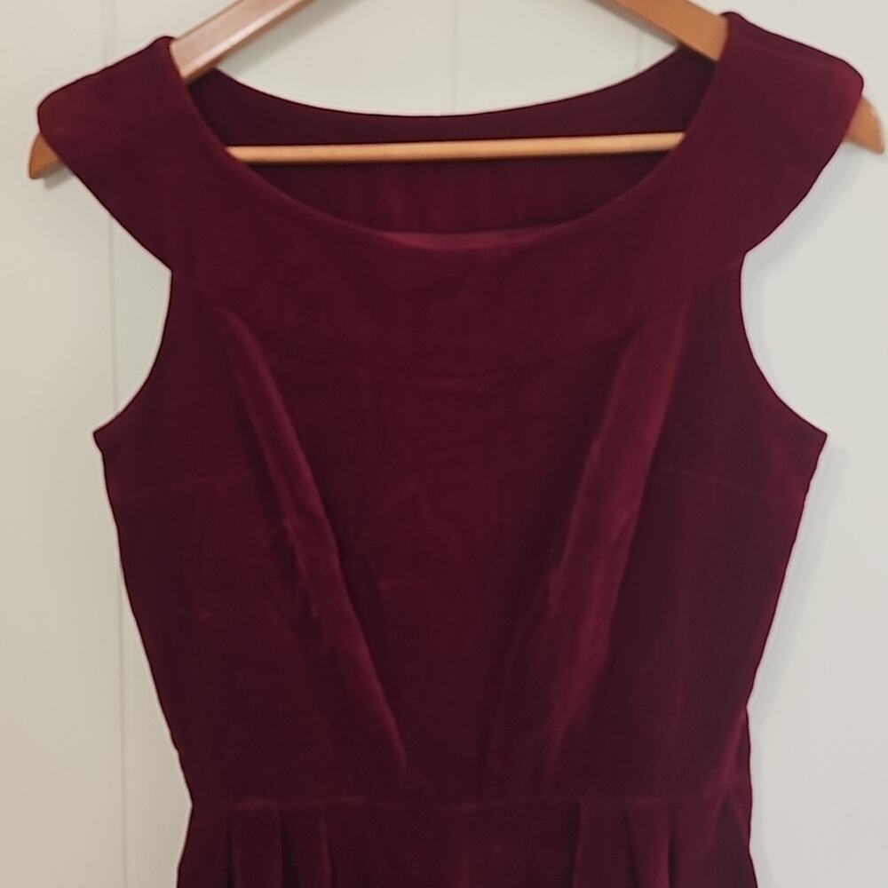 Vintage Cherry Red Velvet Jackie O Style Handmade Dress Womens EUC S Coquette
